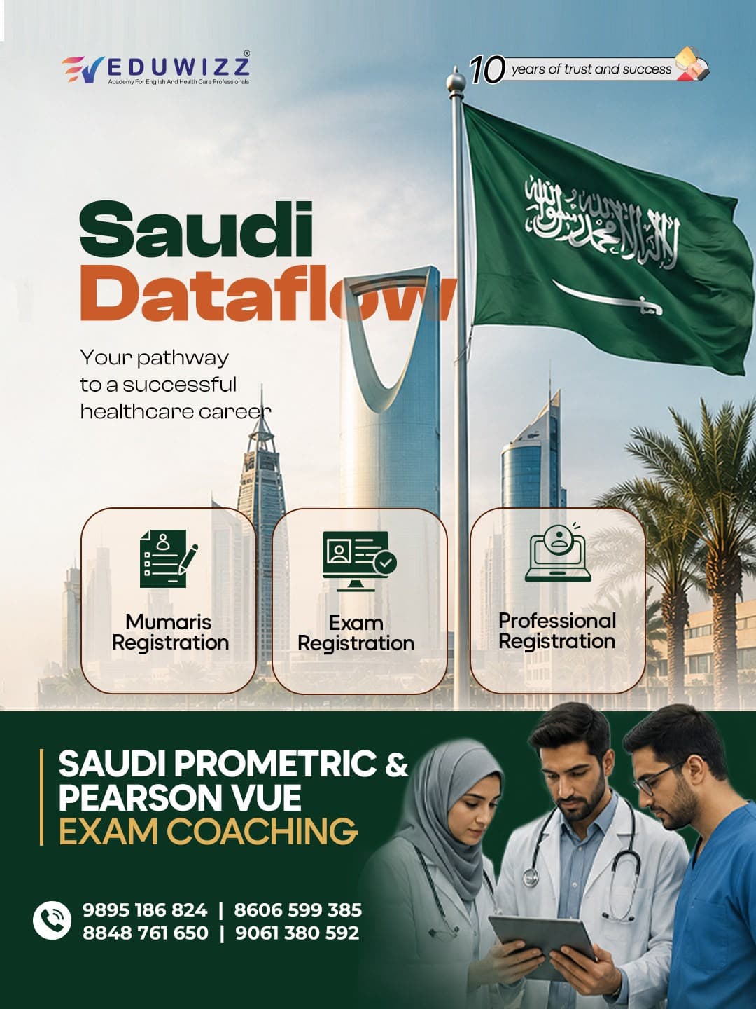 Saudi Dataflow, Mumaris registration and Saudi Prometric & Pearson VUE coaching